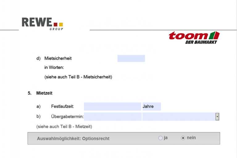 Enterprise Mietvertragsvorlagen